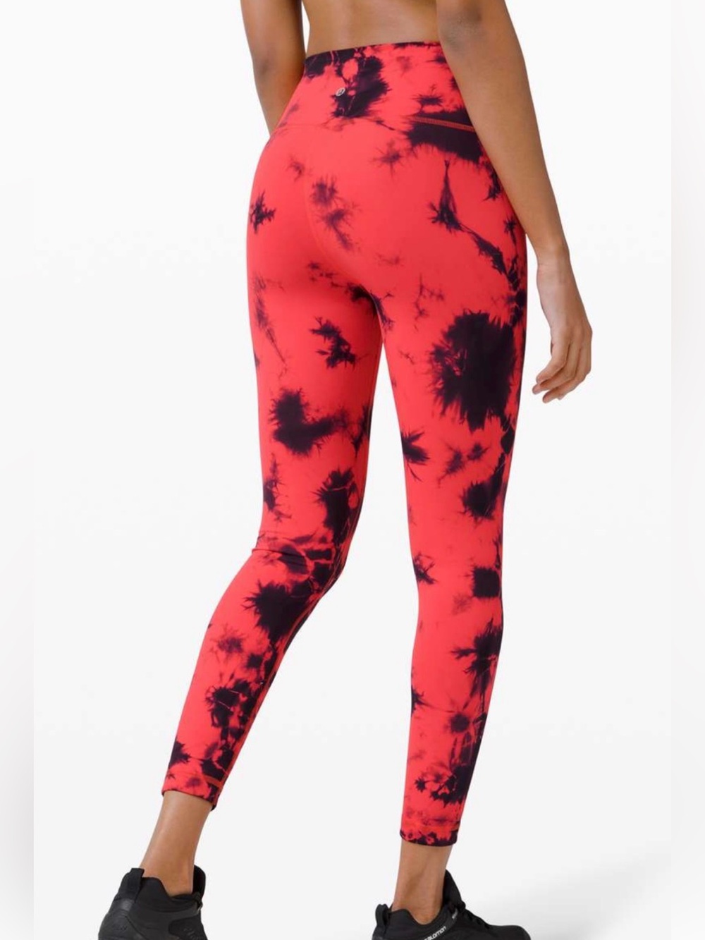 Lululemon Wunder Train HR 25” Leggings Carnation Red Black Tie Dye - Size 6 - Picture 5 of 10